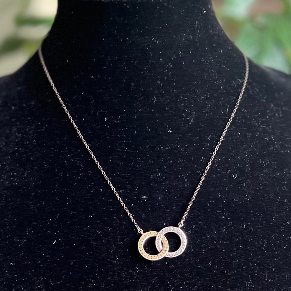 Two Toned Linked Circle Necklace